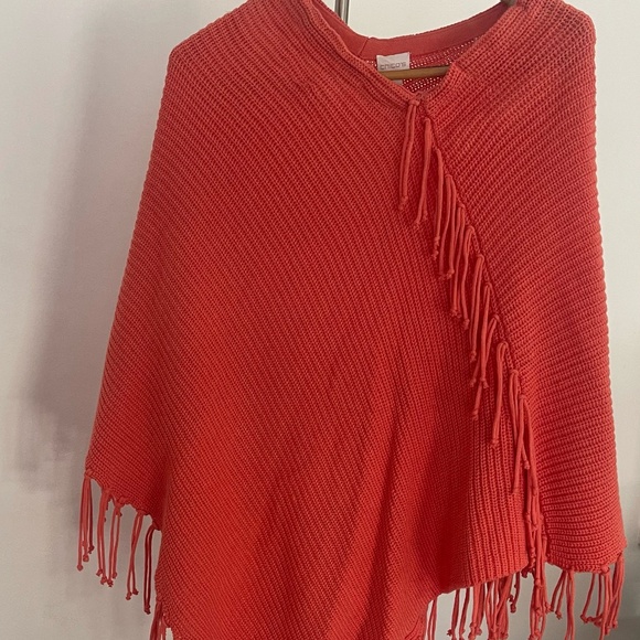 Chico's Jackets & Blazers - Chico's peach knit poncho